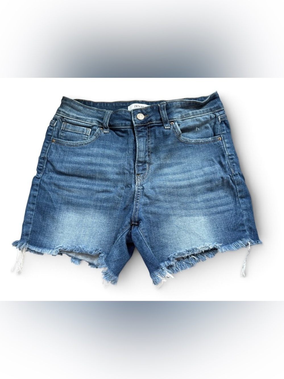 Zenana Outfitters Distressed Denim Cutoff Shorts - Blue